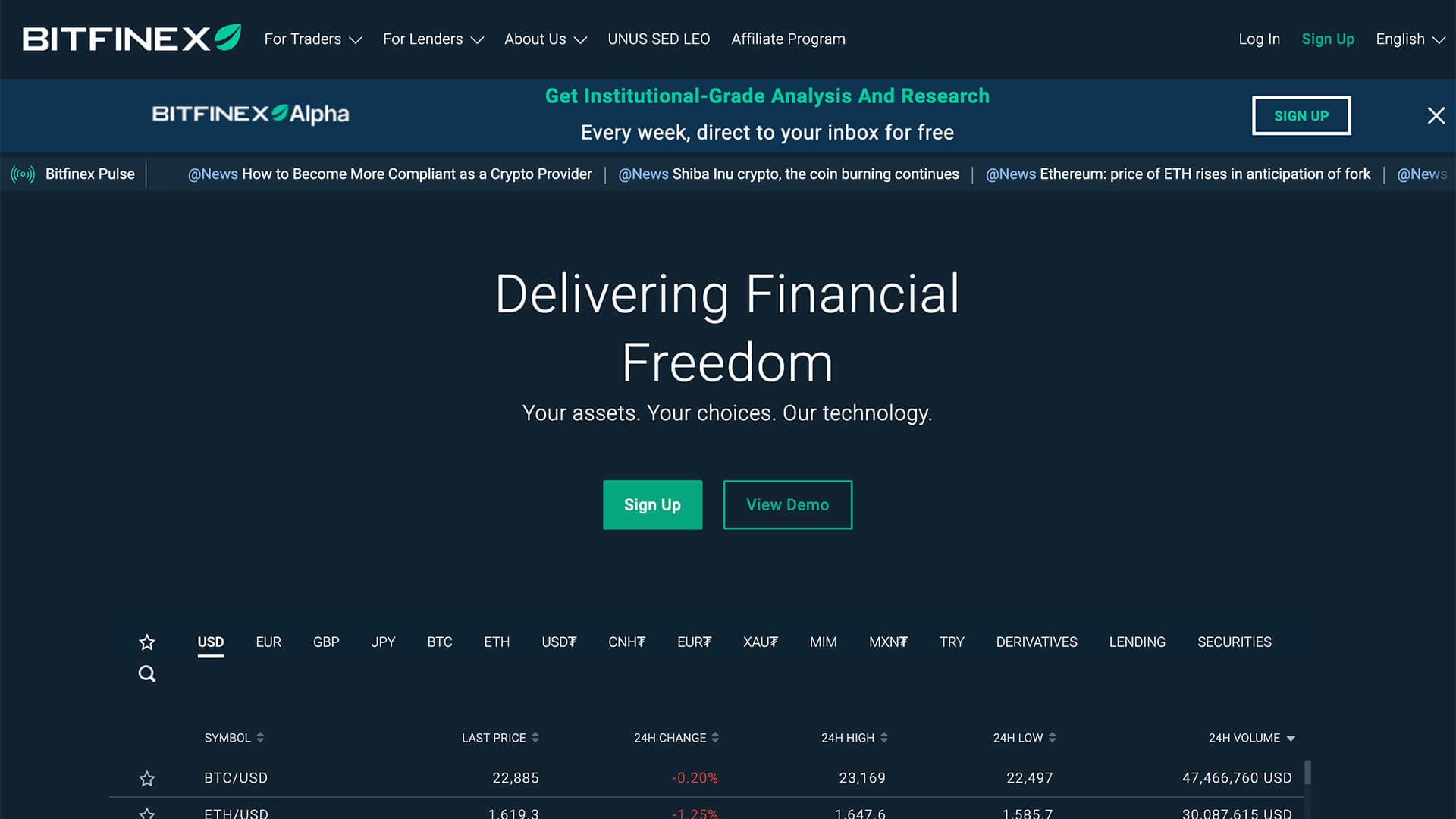 Bitfinex Crypto Exchange
